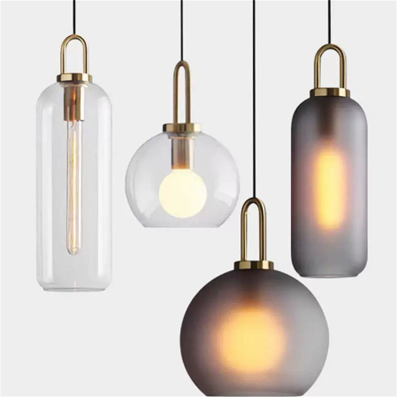 Home Bathroom Lighting Design - Nordic Glass Art Design Black LED