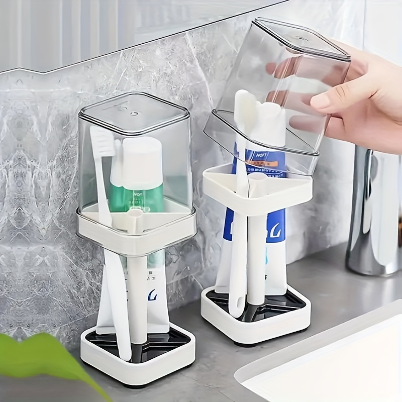 Toothbrush Holder Set - 1 Toothbrush Holder with Mouthwash Cup,