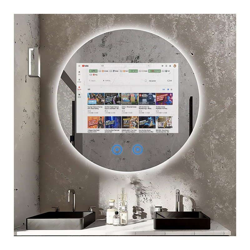 Home Bathroom Lighting Design - Modern Design Smart TV Magic Mirror