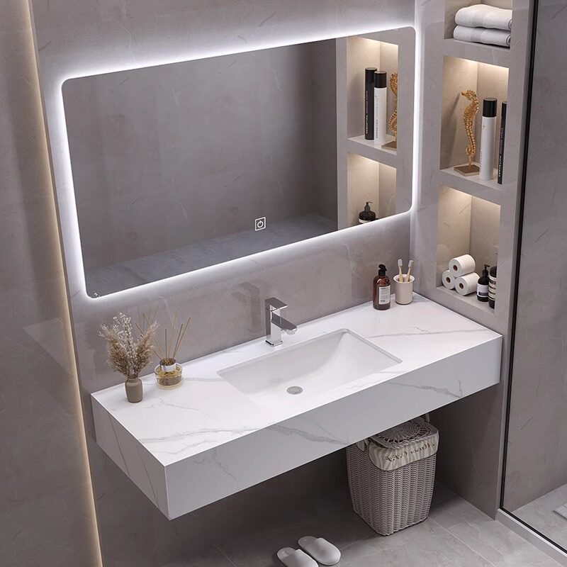 Home Bathroom Vanity Combo - Modern Display Bathroom Cabinet Organizer Storage