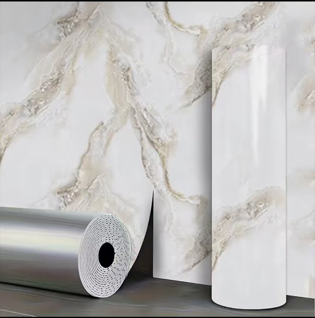 Home Bathroom Wall Tiles - Thickened Self-Adhesive Tile Sticker PVC Marble