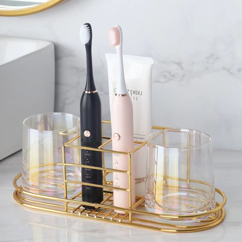 Toothbrush Holder Set - Gold Toothbrush Holder Shelf Bathrooms Wall