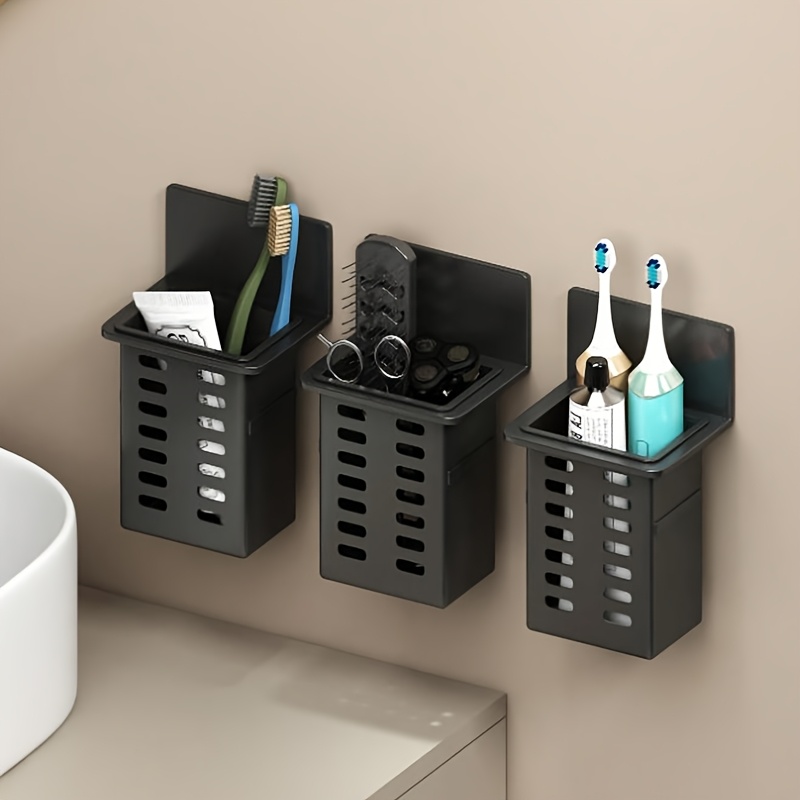 Toothbrush Holder Set - Wall-Mounted Toothbrush Holder & Storage Rack