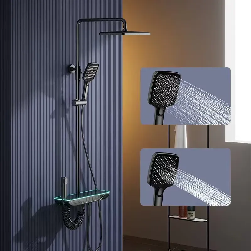 Home And Bathroom - Smart Digital Thermostatic Shower Set Brass