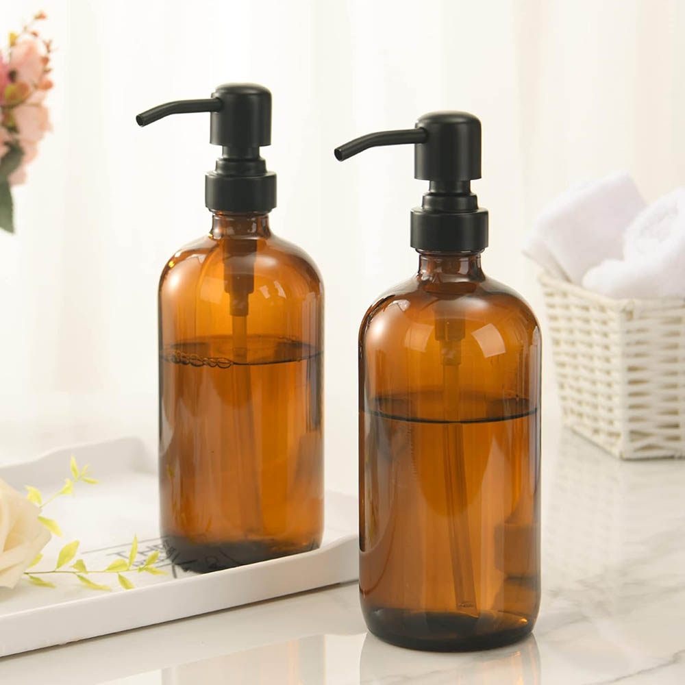 Amber Glass Soap Dispenser wit - огляд і ціна Home Bathroom Soap Dispenser