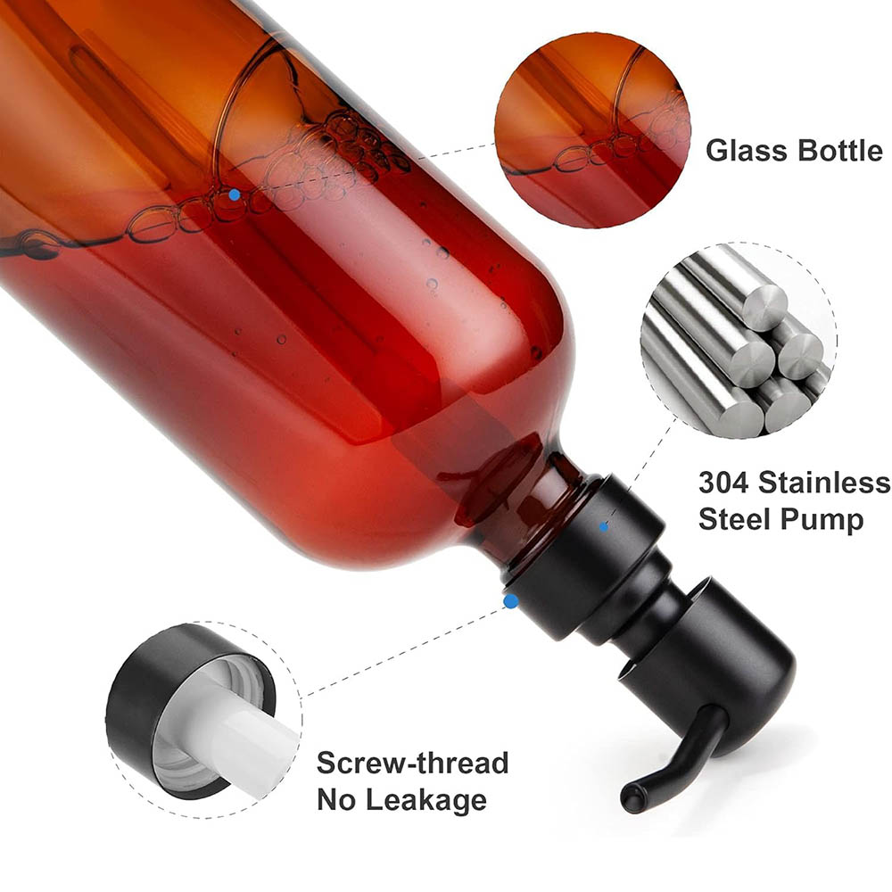 Amber Glass Soap Dispenser wit - огляд і ціна Home Bathroom Soap Dispenser
