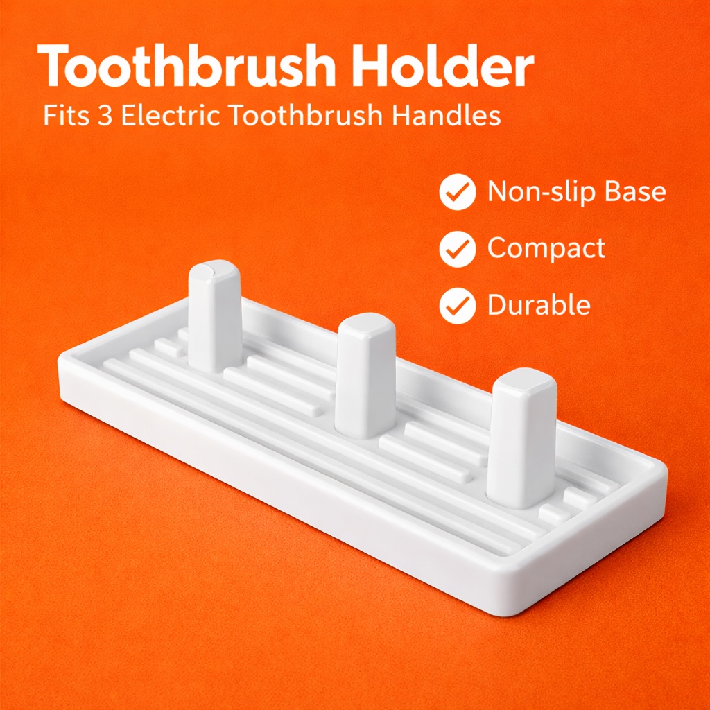 3-Slot Plastic Toothbrush Hold - огляд і ціна Toothbrush Holder Set