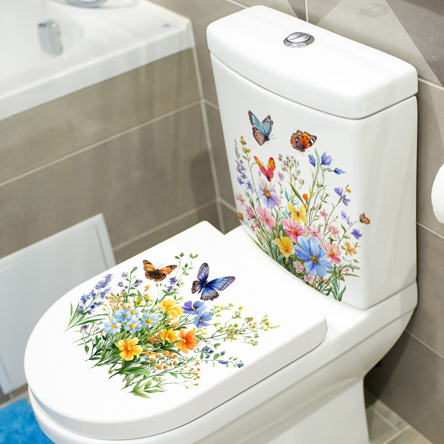 2PCS Fresh Flower & Butterfly  - огляд і ціна Home Bathroom Wall Tiles