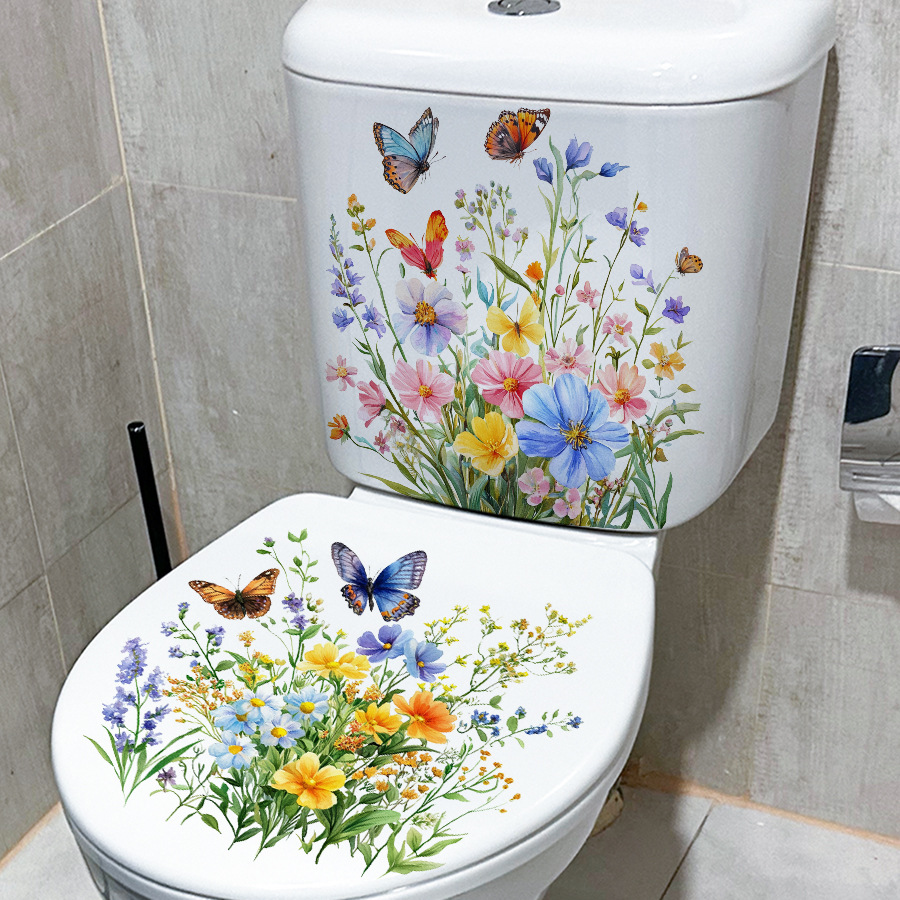 2PCS Fresh Flower & Butterfly  - огляд і ціна Home Bathroom Wall Tiles