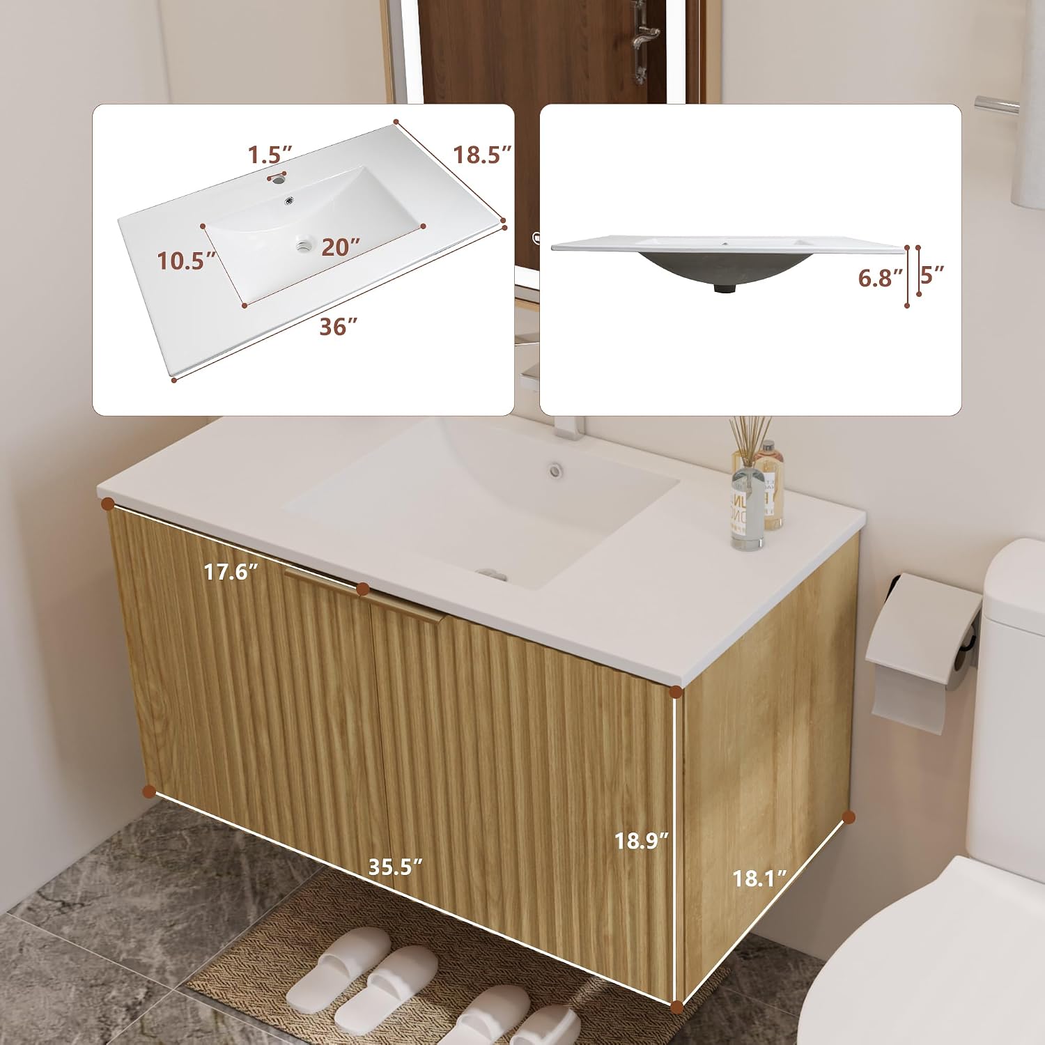 Modern Floating Bathroom Vanit - огляд і ціна Home And Bathroom