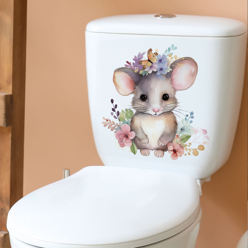 C228# Cute Mouse Wall Sticker  - огляд і ціна Home Bathroom Wall Tiles