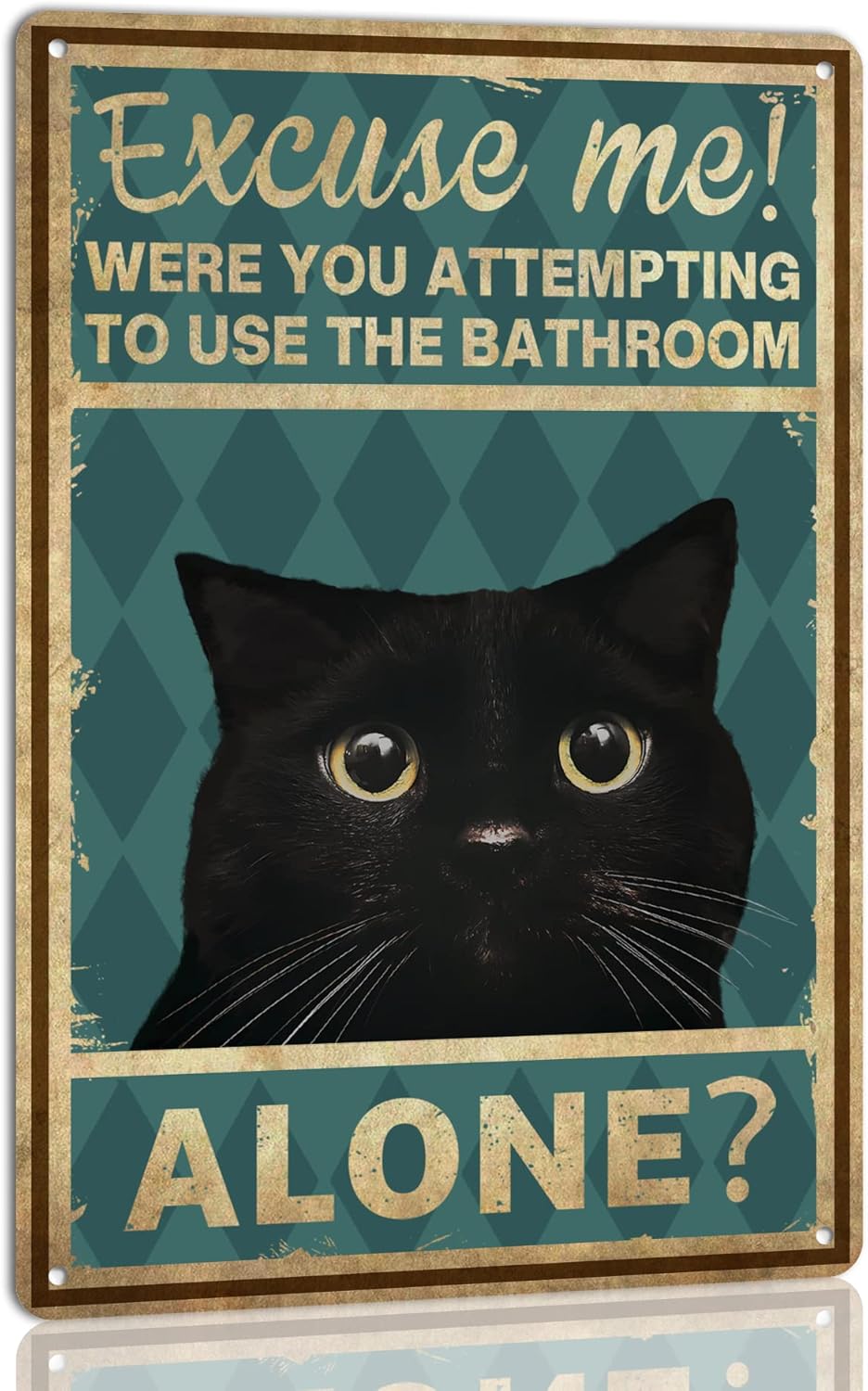 Cat Wall Art ;Excuse Me Where  - огляд і ціна Home Alone Bathroom