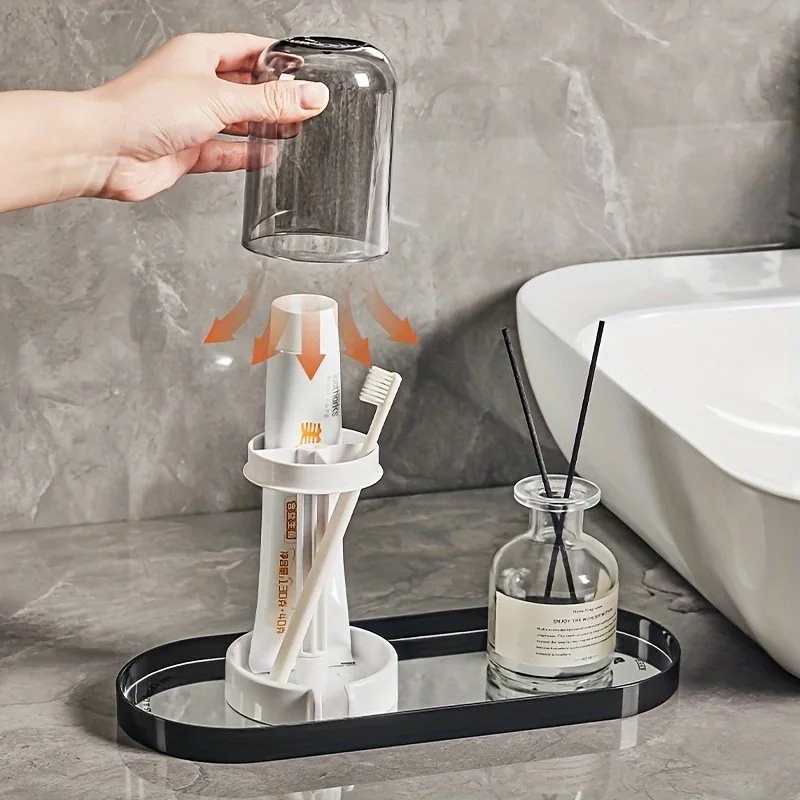 1pc Multifunctional Plastic To - огляд і ціна Toothbrush Holder Set
