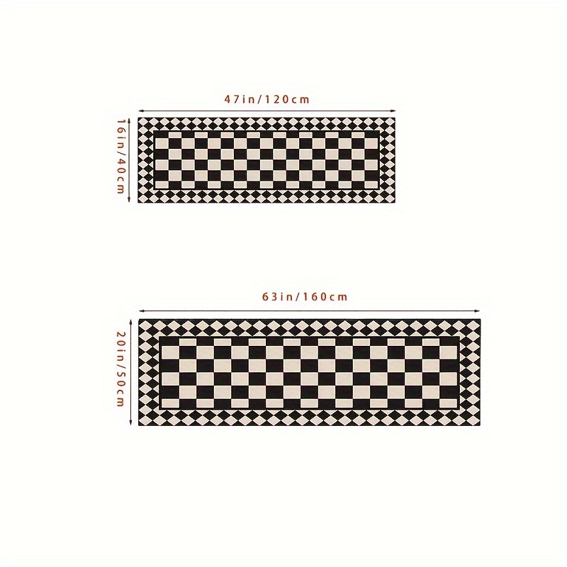 VIKAMA Black White Checkered A - огляд і ціна Home Bathroom Carpet