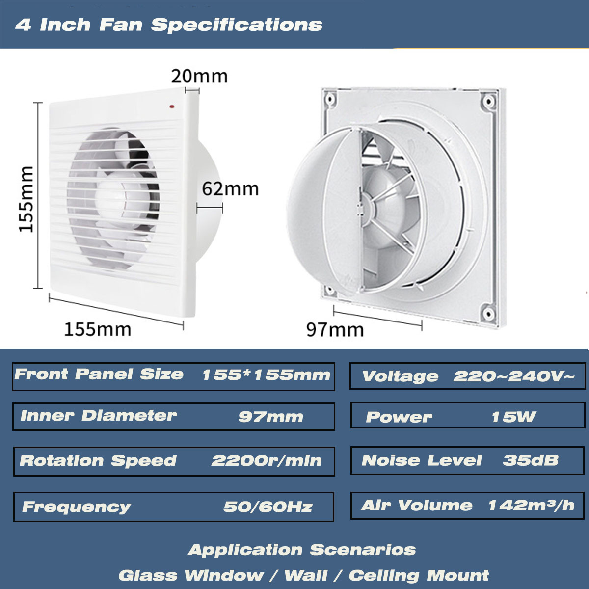 4 Inch Silent Window Mount Exh - огляд і ціна Home Bathroom Ventilation