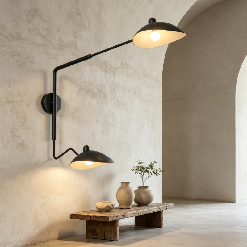 Long Arm Leg Modern Black LED  - огляд і ціна Home Bathroom Lighting Design