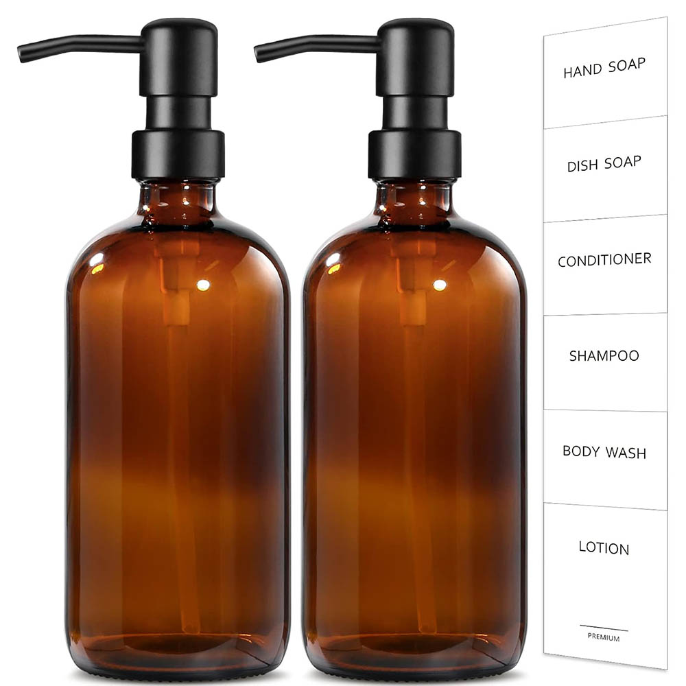 Amber Glass Soap Dispenser, 2  - огляд і ціна Home Bathroom Soap Dispenser