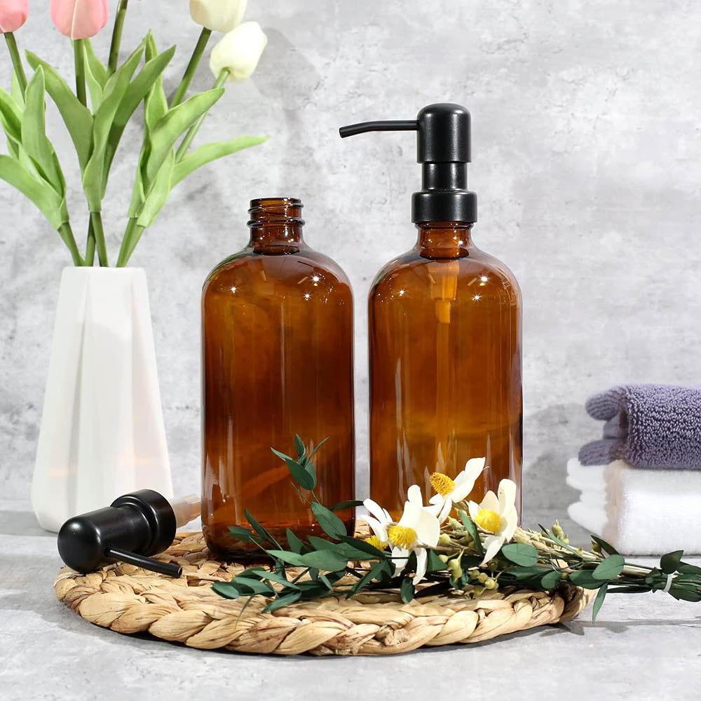 Amber Glass Soap Dispenser, 2  - огляд і ціна Home Bathroom Soap Dispenser