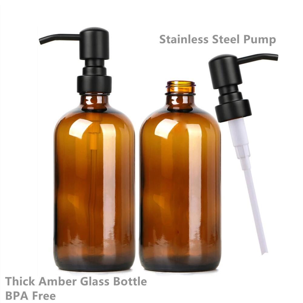 Amber Glass Soap Dispenser wit - огляд і ціна Home Bathroom Soap Dispenser