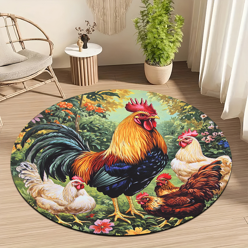 Rooster with bright floral Fla - огляд і ціна Home Bathroom Carpet