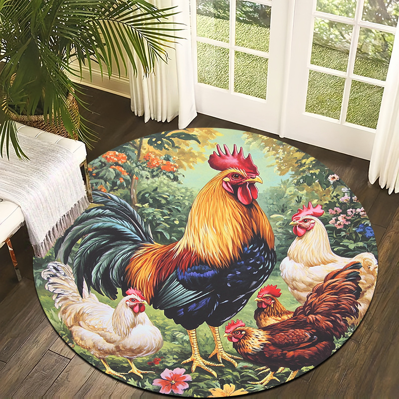 Rooster with bright floral Fla - огляд і ціна Home Bathroom Carpet