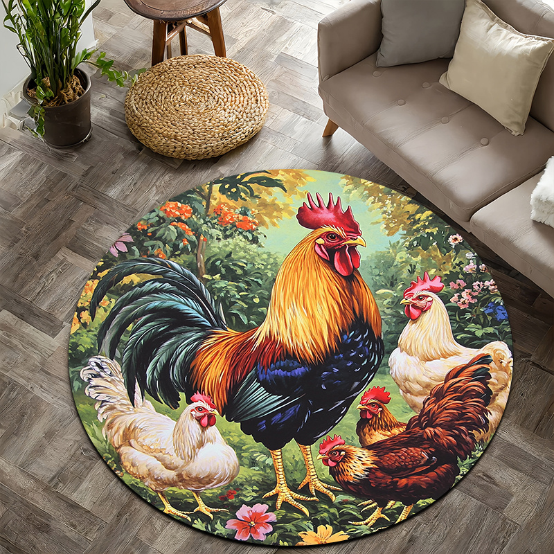 Rooster with bright floral Fla - огляд і ціна Home Bathroom Carpet