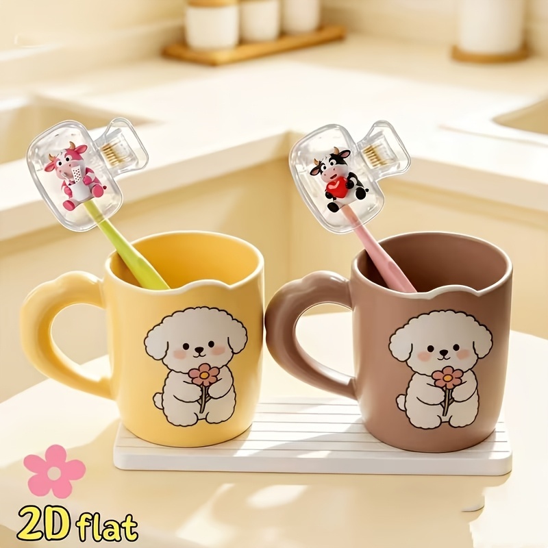 8/4-piece set of cute cow prin - огляд і ціна Toothbrush Holder Set